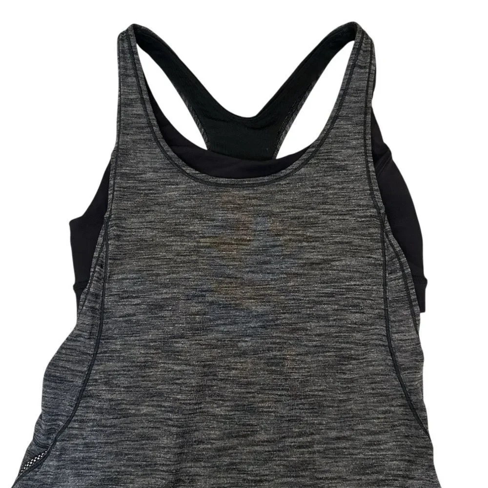2/$30 LULULEMON Free to be Wild Tank 2 in 1 Bra Open Back Heathered Gray